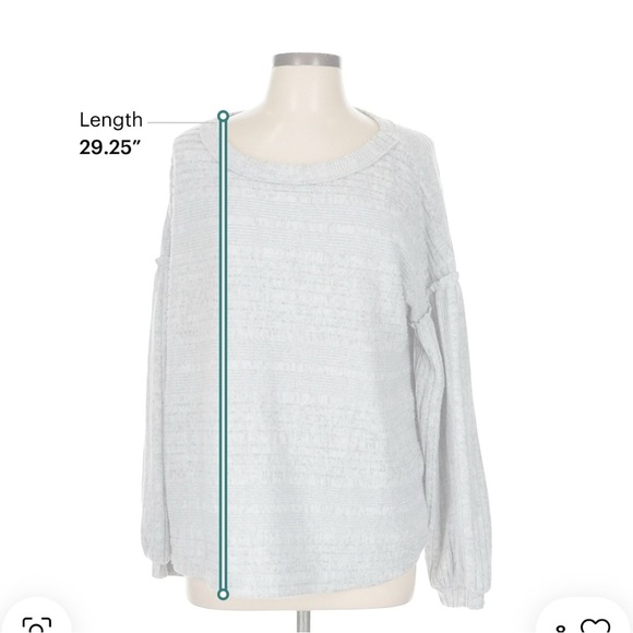 Umgee Light Gray Crew Neck Sweater - Picture 3 of 4